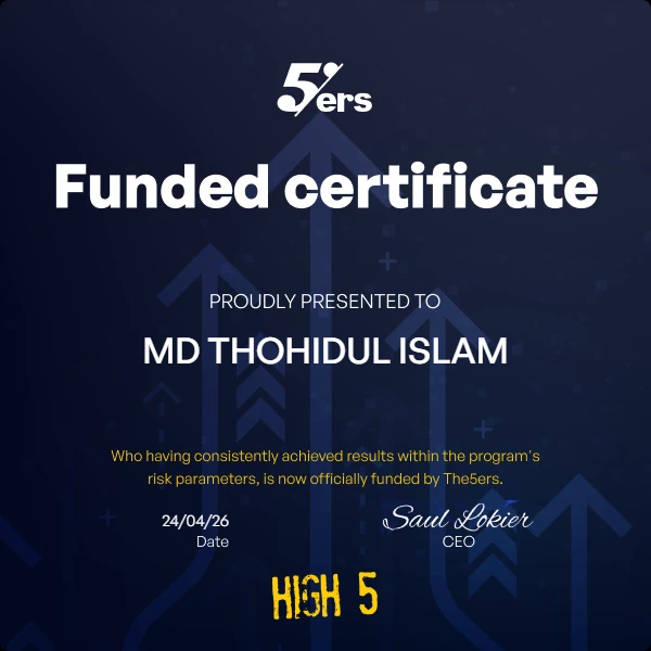 mdthohidul24's tweet photo. Funded. 🟢
Not gonna pretend the road was clean — blown accounts, bad psychology, lessons that cost real money.
But the edge was always real. Just had to get my head right.

Proud to be part of @the5erstrading   family. https://t.co/LYX3qD9ClA