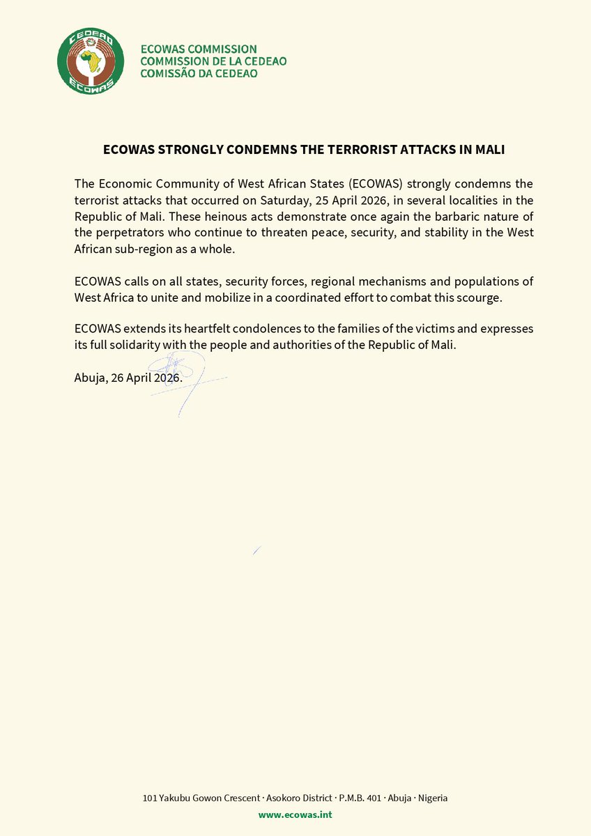 Ecowas - Cedeao tweet media