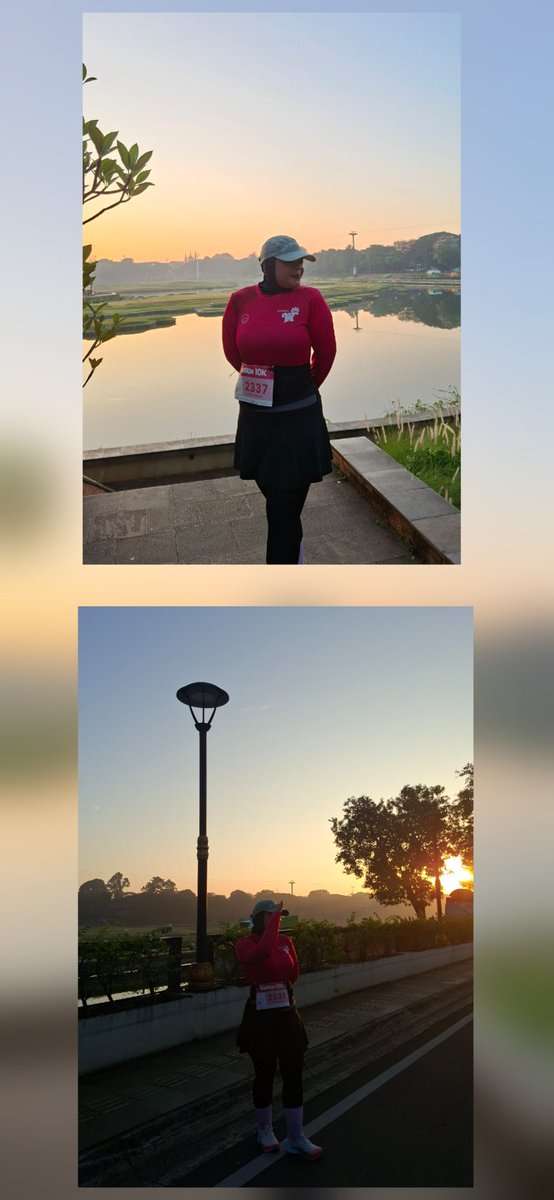 moonlightsahara's tweet image. 26 April 2026, first time join race running from AIA Vitality Women's 10K, another gemas moment selain lari keliling Taman Mini Indonesia Indah yg sudah revitalisasi adalah finisher necklace yg bentuknya bagus banget 🩷🩷🩷🥰🥰. 

#aiavitalitywomens10k 
#tmii
#running
#lari