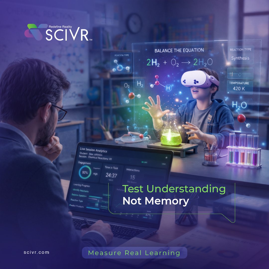 scivr12170's tweet image. Real learning isn’t measured by memorization, ​
it’s measured by understanding.​

SCIVR’s interactive assessments measure how students think, apply, and respond — not just what they recall.​

👉Book your demo today.​
scivr.com​
#Assessment #STEMEducation #EdTech #VR