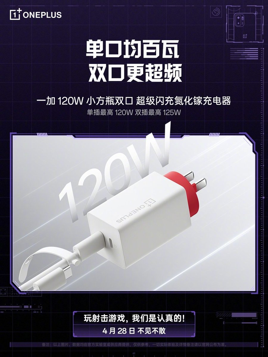 TechHome100's tweet image. OnePlus 120W Small Square Bottle Dual-Port SuperVOOC Flash Charger (GaN)
#OnePlus