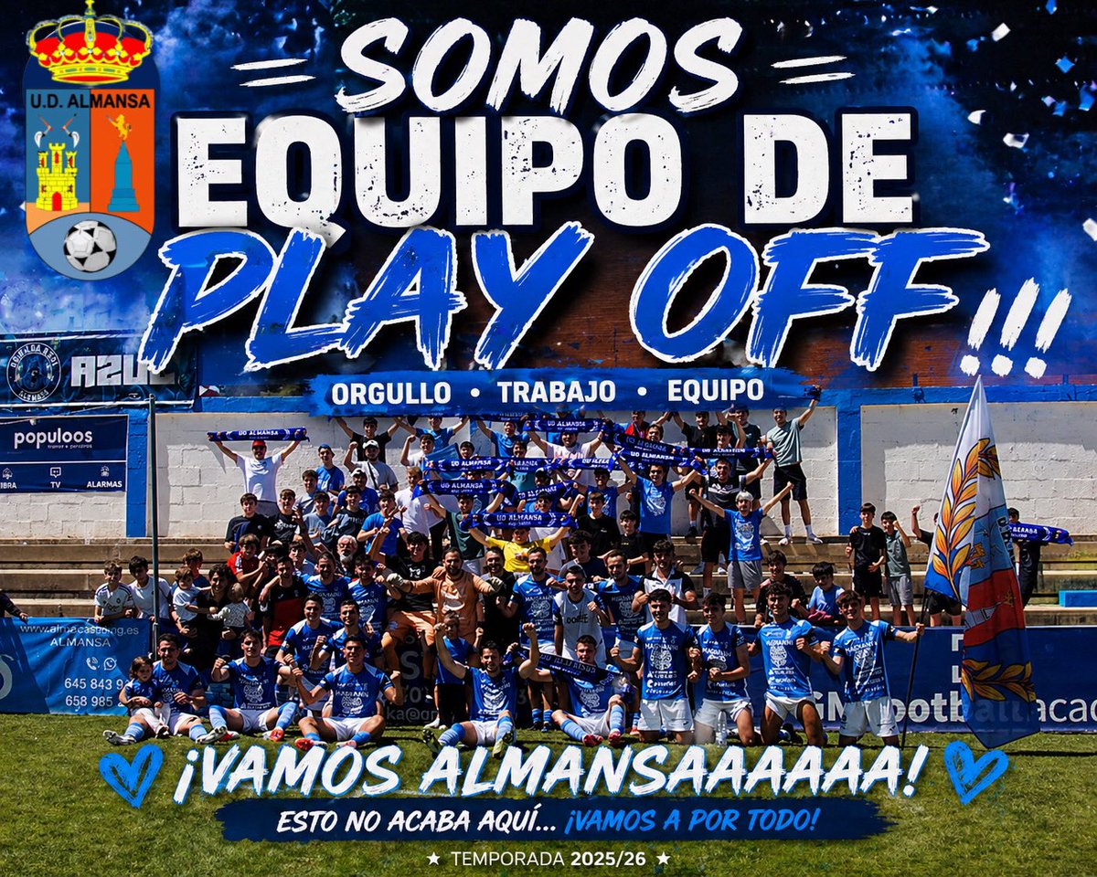 💙 SOMOS EQUIPO DE PLAY OFF 💙
Orgullo, trabajo y un equipo que nunca deja de creer.
Esto no acaba aquí… 🔥 ¡VAMOS A POR TODO! 🔥
#Almansa #PlayOff #Equipo