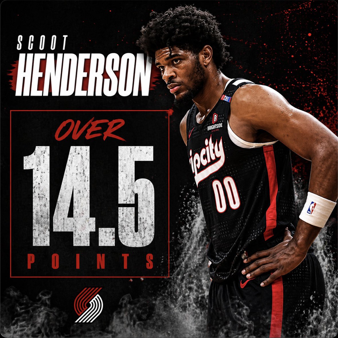 AltLineDemon's tweet image. Scoot Henderson O14.5 Points
#RipCity 

Running w/@PropKitchen 👨‍🍳

✍️@PropKitchen 
Scoot Henderson is in another strong spot to clear this line in Game 4 against the Spurs. He’s playing the best basketball of his career averaging 23.3 PPG in the series and has scored 21+ in back