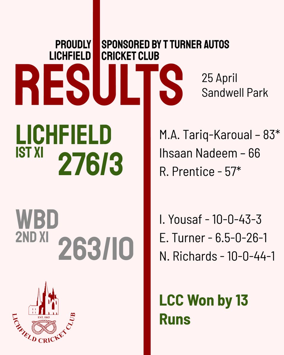 Lichfield Cricket Club tweet media