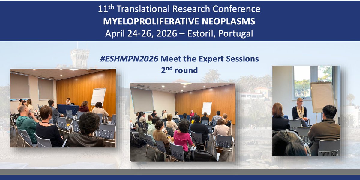 ESHaematology's tweet photo. Another lively round of Meet the Expert Sessions at #ESHMPN2026.
Marta Sobas, @jm_osullivan , @chloe_james789 engaged in informal discussions with participants!
Conference chairs: @jjkiladjian, @rosslevinemd, @MullallyLab, @jyoti_nangalia
April 24-26, 2026
#ESHCONFERENCES #MPNsm https://t.co/sXOQJQyrQs