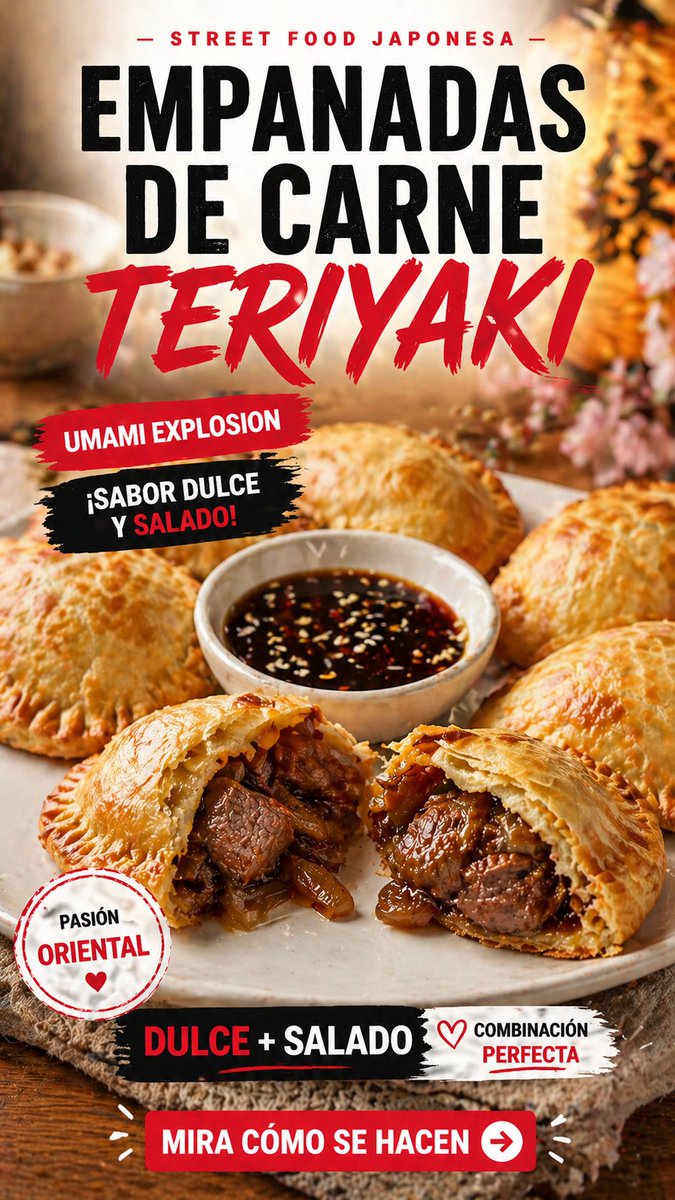 natiptorres's tweet photo. Dulce + salado = peligro 😏
Estas empanadas teriyaki son otro nivel.
👉 https://t.co/GCFGdRFNvA https://t.co/cCOqSSaJiE
