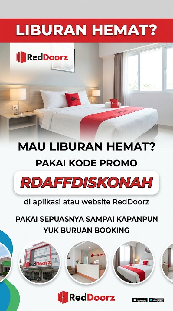 AdzhaCo's tweet image. Staycation makin hemat pakai kode promo RDAFFDISKONAH di aplikasi RedDoorz! 🏨✨
Nikmati tambahan diskon yang bisa kamu pakai berkali-kali sampai puas. Cus, booking hotel buat liburan nanti! 💸
#RedDoorz #Jakarta #Bandung #Surabaya #Jogja #Bali #Medan #Semarang