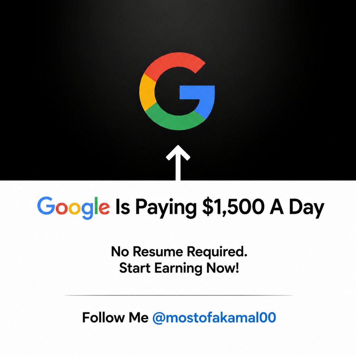 mostofakamal00's tweet photo. ⚡Google is paying $1,500 a day — no resume required.

All you need:

- A phone or Laptop
- Internet connection
- 5 minutes a day

How to claim:🎉

🔹Like and Repost
🔹Comment “Google”
🔹Follow me

(Must be following to receive the DM).✅ https://t.co/fc3W6LwLhB