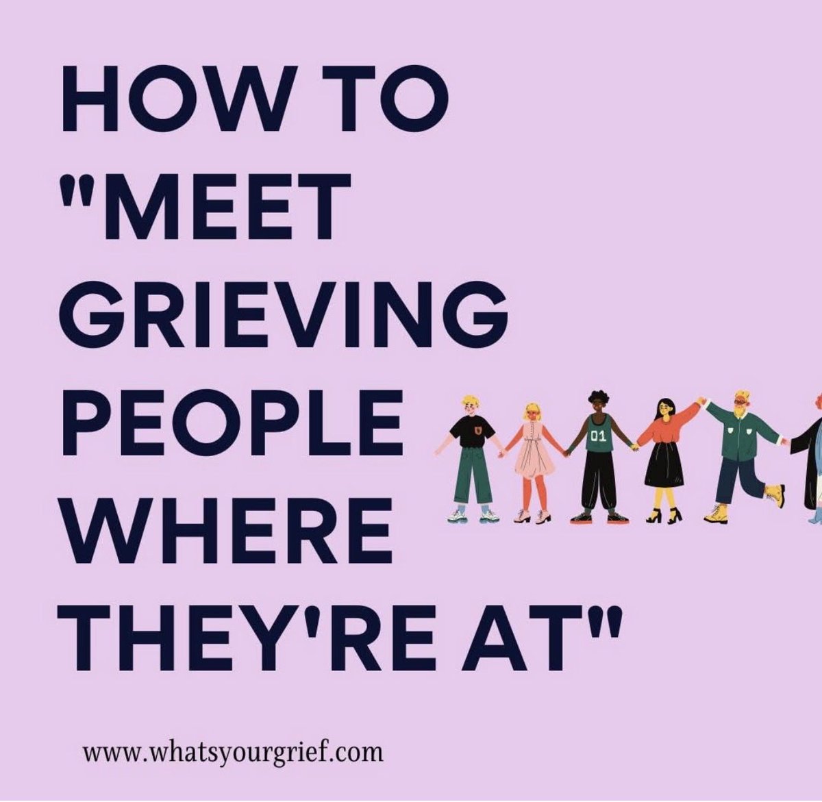 goodgrieftrust's tweet image. Thankyou @WhatsYourGrief 

The do’s and don’ts of helping someone who is grieving……

‘We asked you all what it means to “meet a grieving person where they’re at” and here’s what you shared’

#grief #griefandloss #griefsupport #bereavement #bereavementsupport