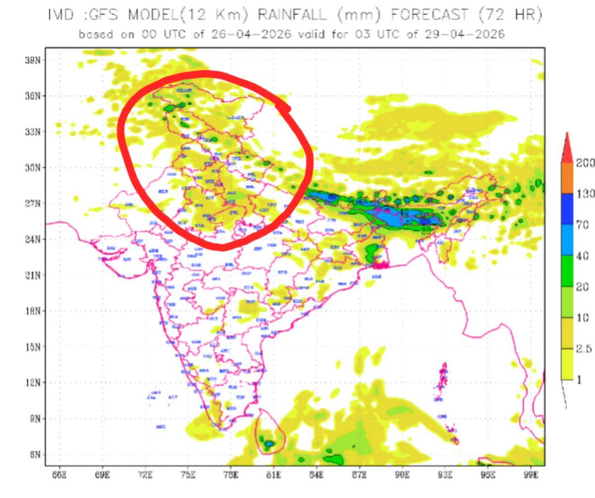 tan_5989's tweet image. #DelhiRains #WD

*Delhi *Rajasthan *Punjab *Haryana

Yippee⛈️🙌

Thunderstorms and Rains Finally Arriving in North India in Association with an Approaching Western Disturbance from 28th April to give atleast some Temporary Relief from the Brutally Hot Conditions as per Models⚡🌧️