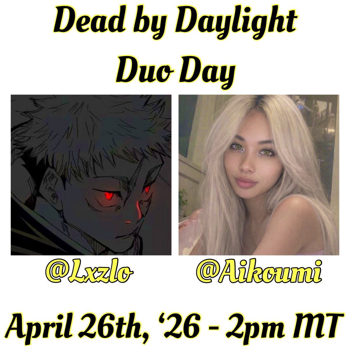 aikoumi's tweet photo. My 29th @DeadbyDaylight Collab as a #DBDCreator 🥰💛 with @lazlxv 🤍🤍🤍 give me light 🗝️ in this fog 🤭🏝️

(apr26’26 - 2pm MT)
https://t.co/XaXB2rh5HW
https://t.co/hVJLRt1xl9 https://t.co/I0SW0080lC