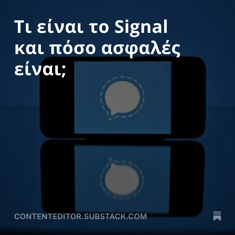 CKazantzoglou's tweet image. Τι είναι το @signalapp και πόσο ασφαλές είναι;
#CEMedia #press 
open.substack.com/pub/contentedi…