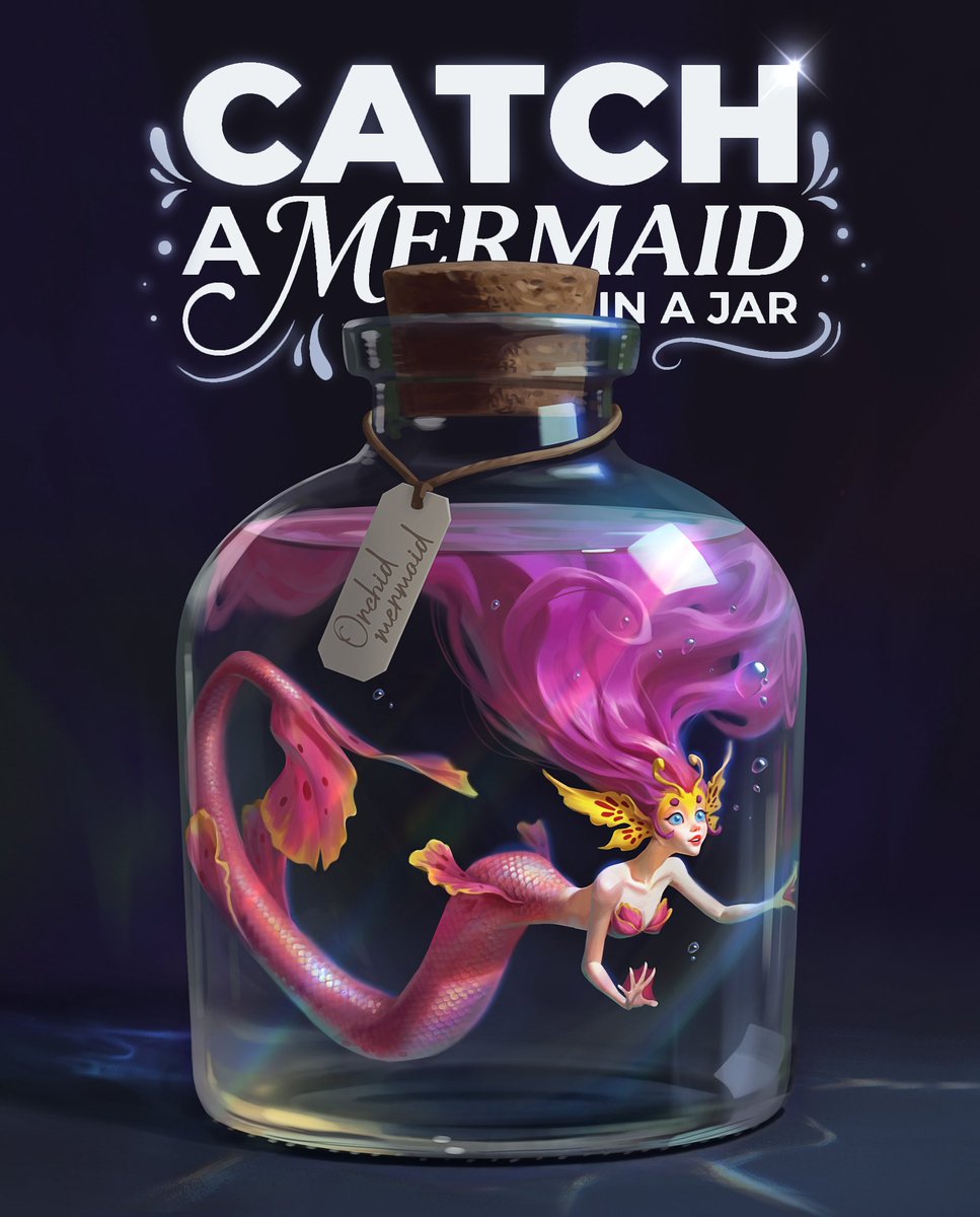 Nupaskan's tweet photo. I’d love to have you in our mermaid art challenge on IG 🫙🧜‍♀️ Secret theme + jar template. Just fun✨ Comment "catch a mermaid" under my IG post (link in bio) to join💕 #Mermay #Challenge #artmoots #mermaid https://t.co/ZXjkZqws3a