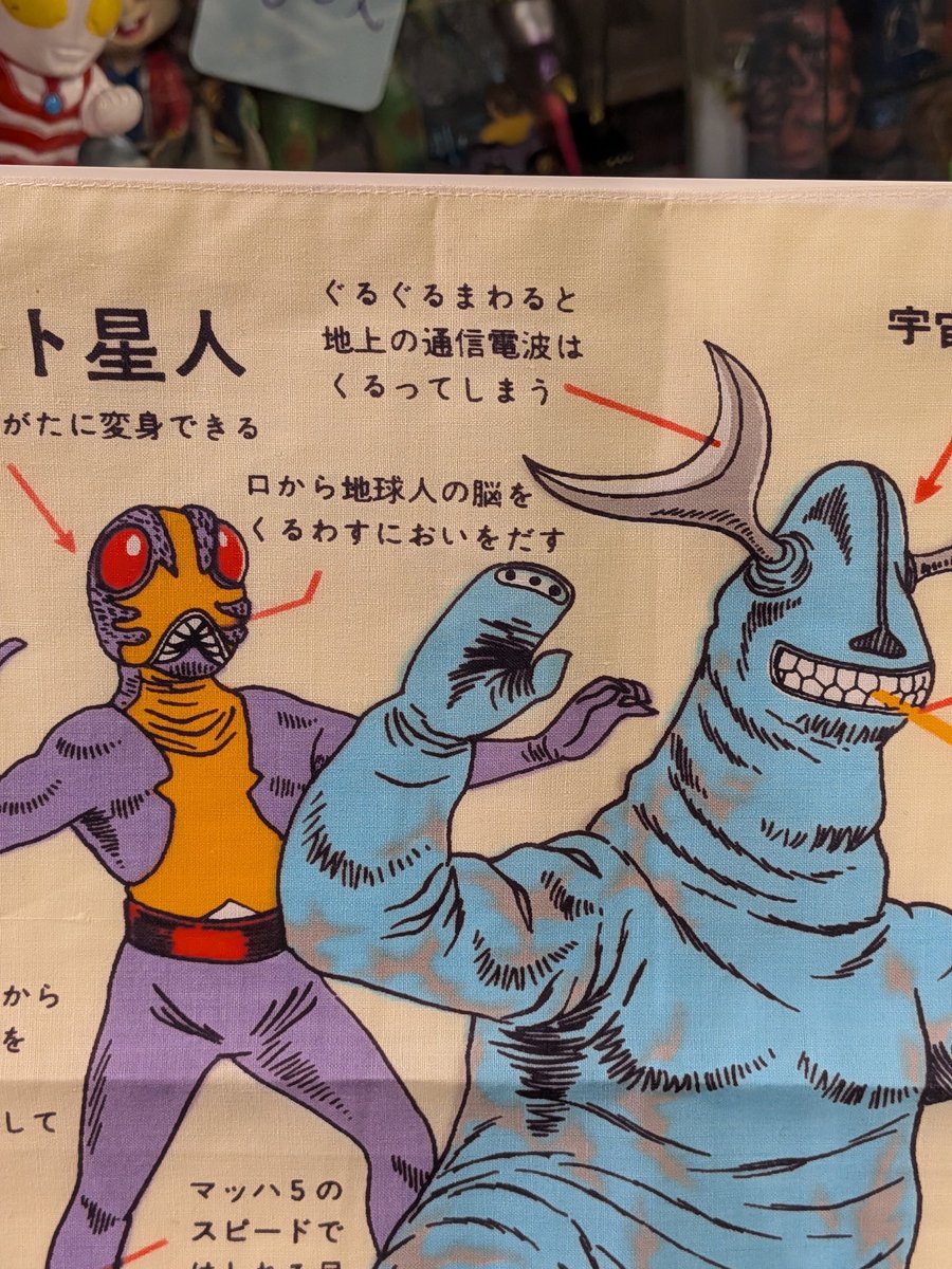 当時物 ウルトラセブン 怪獣図鑑ハンカチをお持ち頂きました このまま