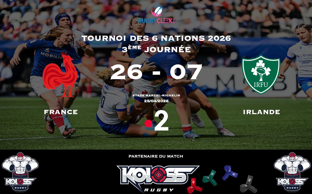 RugbyCleek's tweet image. 💪Premier gros test validé et bonifié pour les Bleues !!!  🇫🇷 
#Rugby #Rugbycleek #6Nations #XVdeFrance