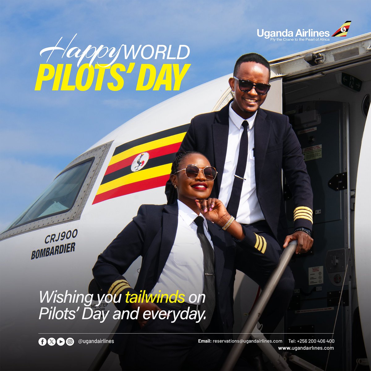 UG_Airlines's tweet photo. Happy Pilot’s Day! Thank you for commanding the skies with skill, courage, and calm. 🧑‍✈️👩‍✈️

Blue skies and tailwinds always! ✈️
#FlyTheCrane #HappyPilotsDay https://t.co/chF8HqKMus