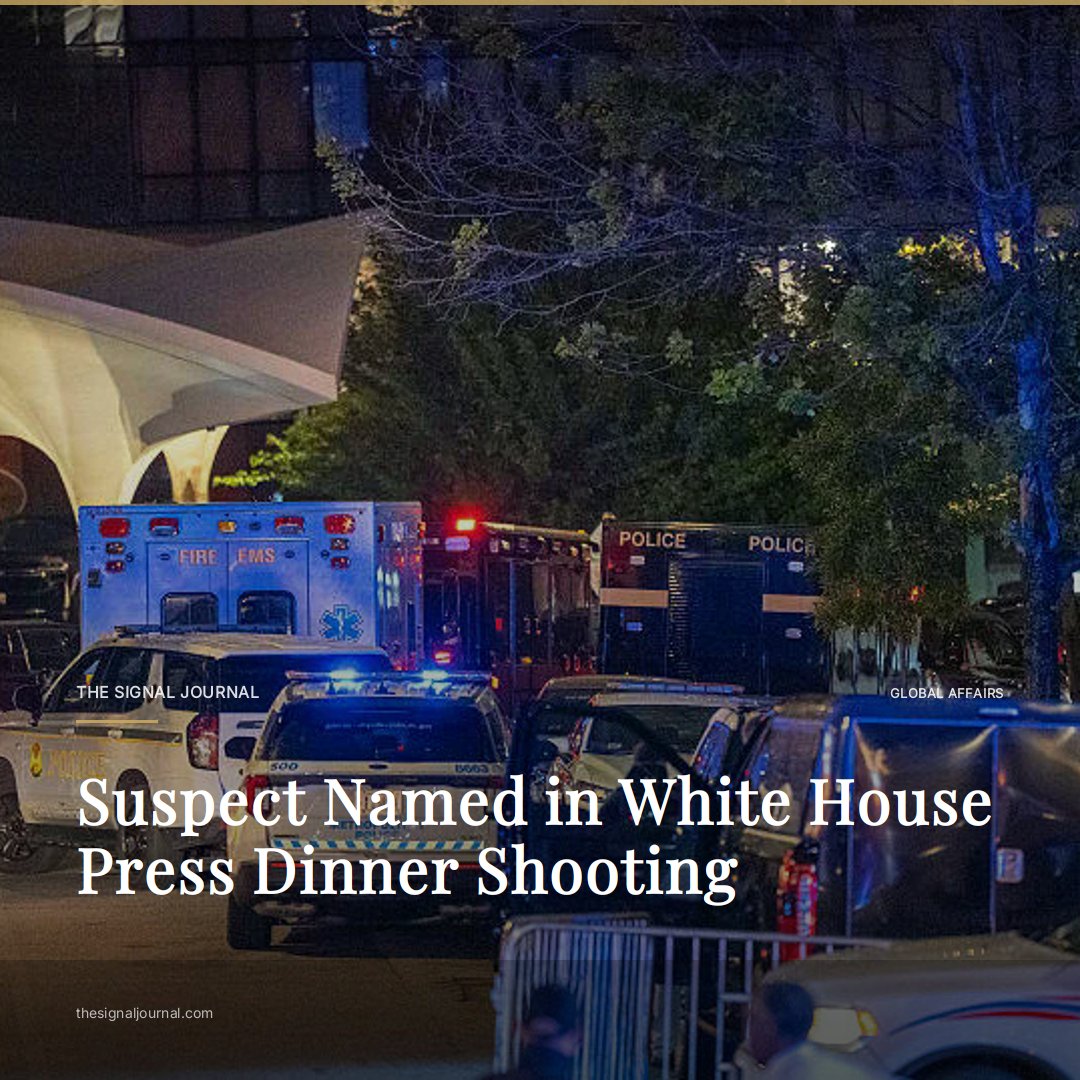 EditorialSignal's tweet photo. A shooting near the White House Correspondents' Dinner ends with a named suspect. Cole Allen, 31, from Torrance, California. Motive and casualties still unconfirmed. The details matter. #WHCADinner

https://t.co/roTAHm8e2m https://t.co/nz2P6JLucz