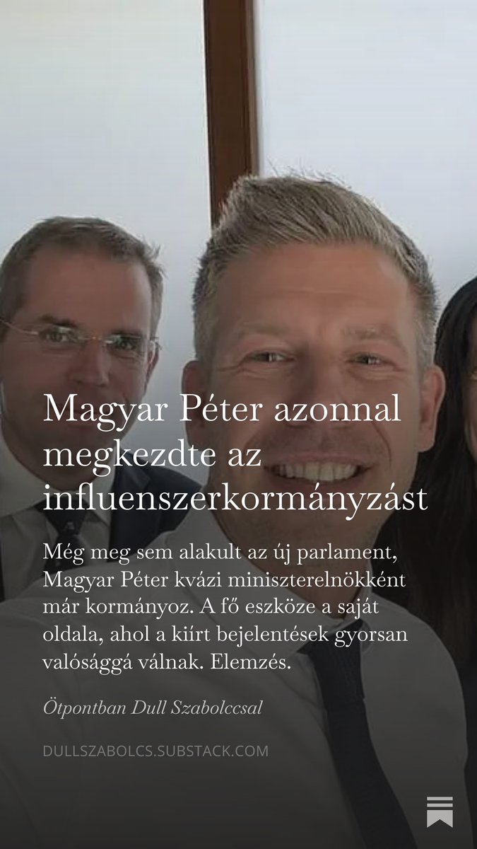 dullszab's tweet photo. Magyar Péter azonnal megkezdte az influenszerkormányzást https://t.co/FgQfKM5fH9 https://t.co/vzAFtoO8Lb