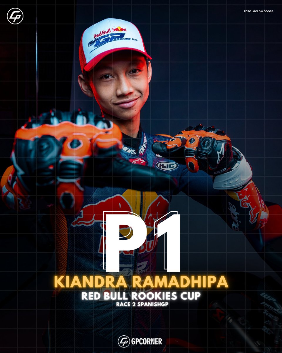 gpcorner's tweet photo. Indonesia Raya berkumandang di Spanyol 🇮🇩

Ramadhipa sukses raih kemenangan di Race 2 Red Bull Rookies Cup #SpanishGP https://t.co/UzceFRp4c9
