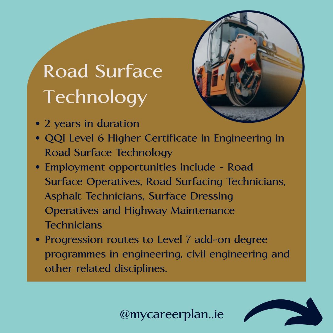 mycareerplan1's tweet photo. 2 new apprenticeships recently announced by @apprenticesIrl .

Road Surface Technology 
Software Test Associate

For more details see https://t.co/hSZrSkBwDf https://t.co/S7fiaYLfyo