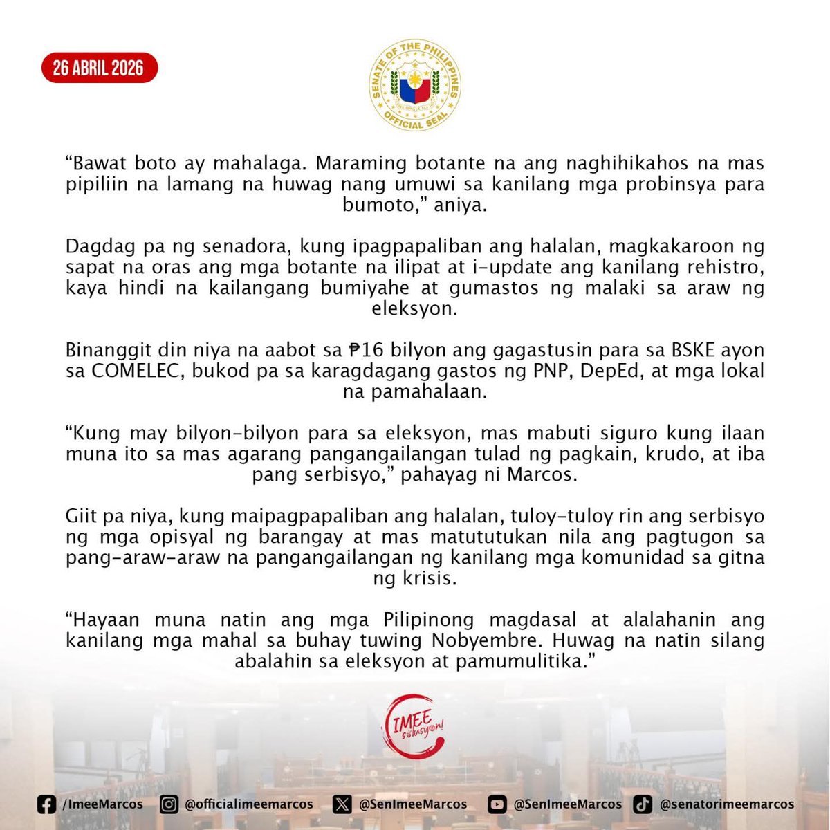 Imee R. Marcos tweet media