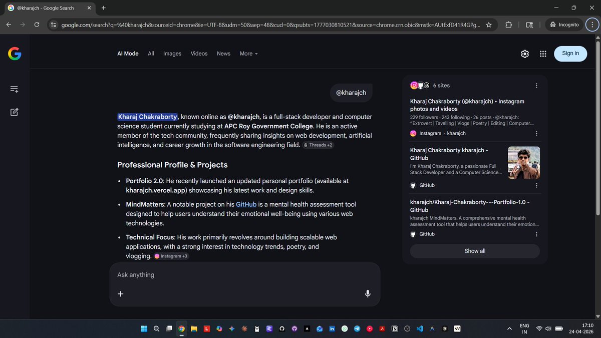 kharajch's tweet image. The power of building in public. 🚀

#BuildInPublic #DtalFootprint #FullStackDeveloper #ArtificialIntelligence #Nextjs #LangChain #SoftwareEngineering #TechCommunity