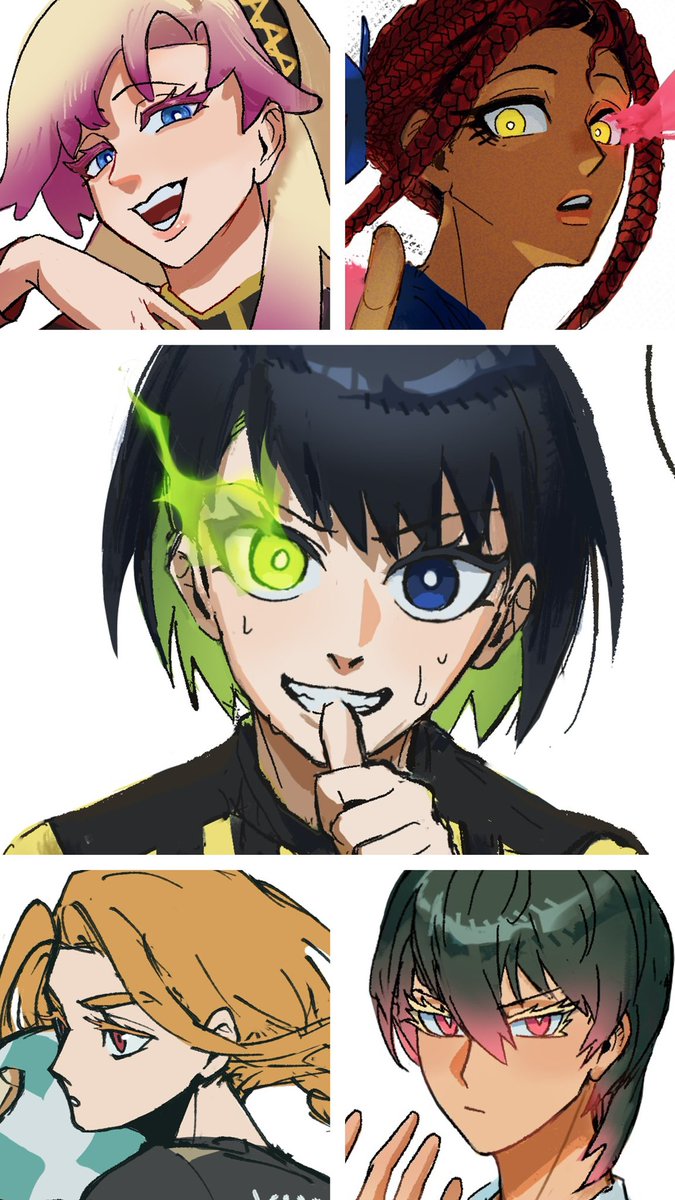 lalamelonflora's tweet photo. They’re so colorful…

I had so much fun building the AU and designing the fankids!!!
Imagine a new soccer story about another “Isagi” 🥰🫶 https://t.co/yUnNkDUvoV