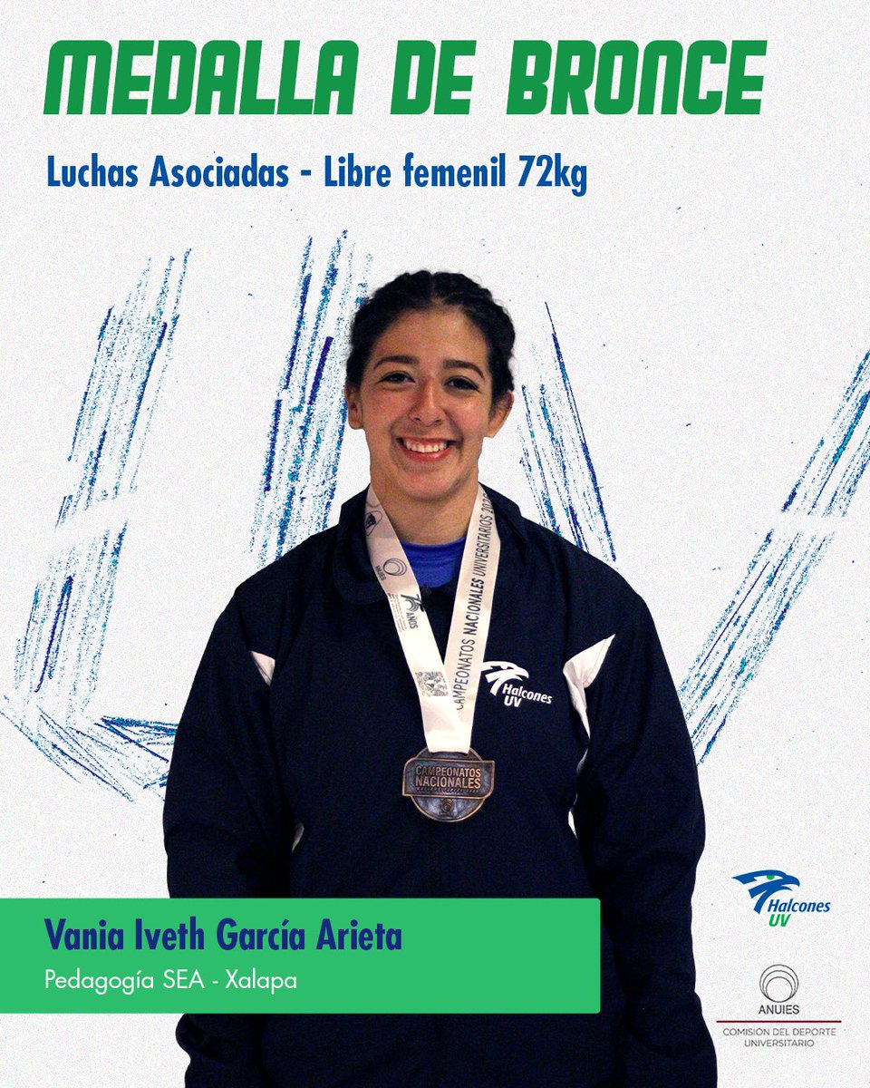 DeporteUV's tweet image. 🥈¡Medalla de Plata para Ashley Guadalupe Martínez Ávila!
Su concentración, disciplina, agilidad y fuerza, guiaron a nuestra halcona de luchas asociadas, obteniendo el segundo lugar en estilo libre femenil categoría 53kg. 🤼‍♀️

¡Felicidades, eres nuestro #OrgulloUV! 🦅

#lucha