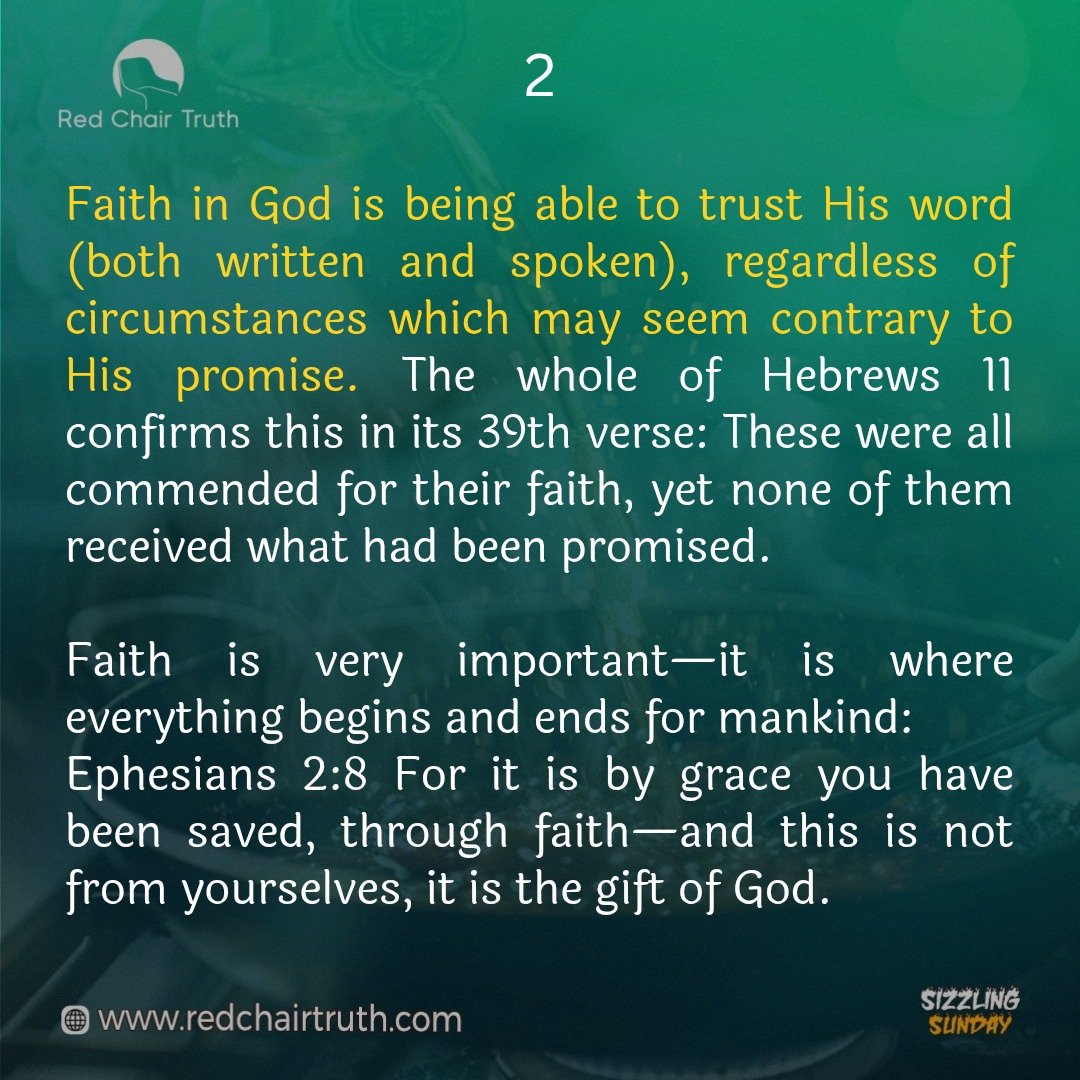 redchairtruth1's tweet image. What is true faith? Is it “name it and claim it,” strong desire, or expecting an outcome? Or is it something deeper than all of these—built on trust in what God has already spoken, even when nothing seems to change?

Pause and reflect this Sizzling Sunday.

#RedChairTruth #RCT