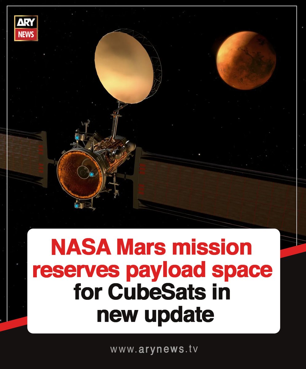 ARYNEWSOFFICIAL's tweet image. #NASA Mars mission reserves payload space for CubeSats in new update

Read More : arynews.tv/nasa-mars-miss…

#ARYNews
