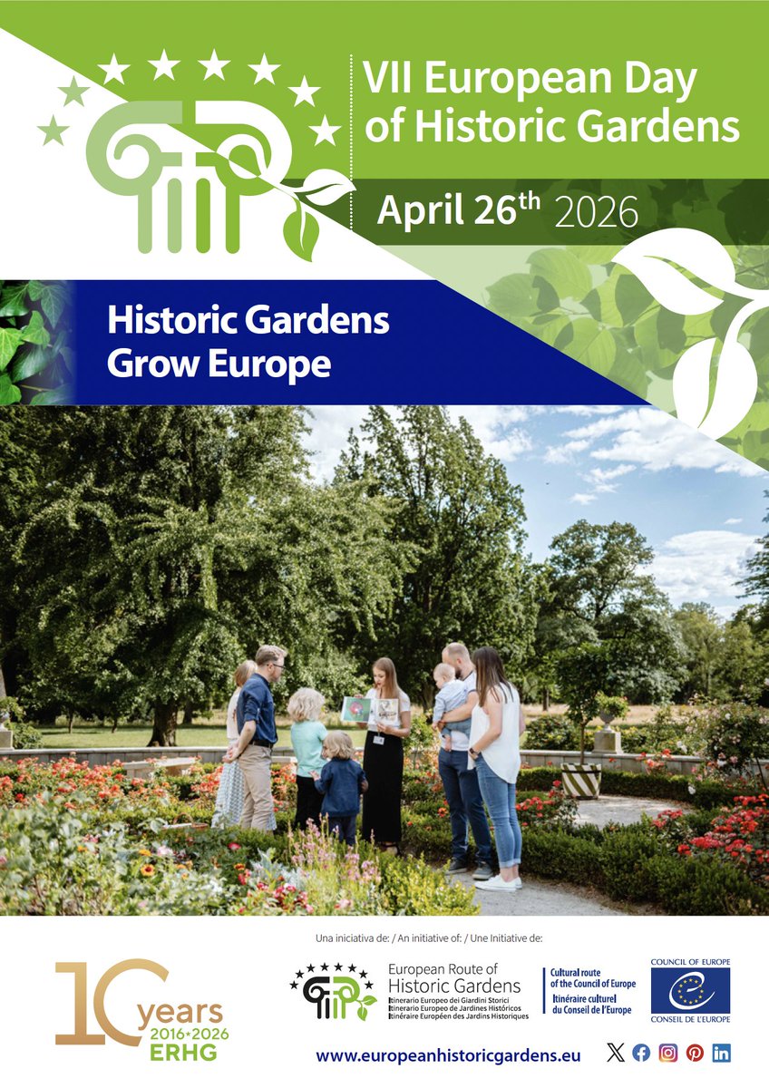 EU_Hist_Gardens's tweet photo. 🌱 Discover all activities and participating gardens across Europe:
🔗 https://t.co/VvQQ55vMUg

#ERHG #EuropeanDayofHistoricGardens #ERHG10thAnniversary #HistoricGardensGrowEurope #CouncilofEurope https://t.co/ejRGVPpVQu