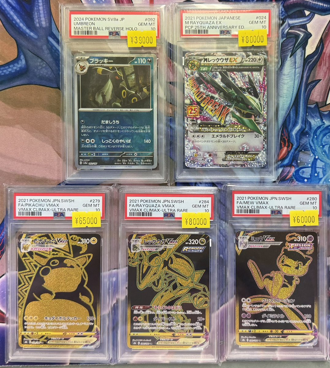 supairaruotaro's tweet image. 📢【ポケモンカードPSA入荷情報】📢

新しくPSA10を5種入荷致しました！！！

ご興味のある方は状態確認だけでも是非お待ちしております！！！

#ポケモンカードゲーム
#pokemon
#ピカチュウ
#レックウザ
#PSA10
#大阪
#オタロード
#日本橋
#なんば