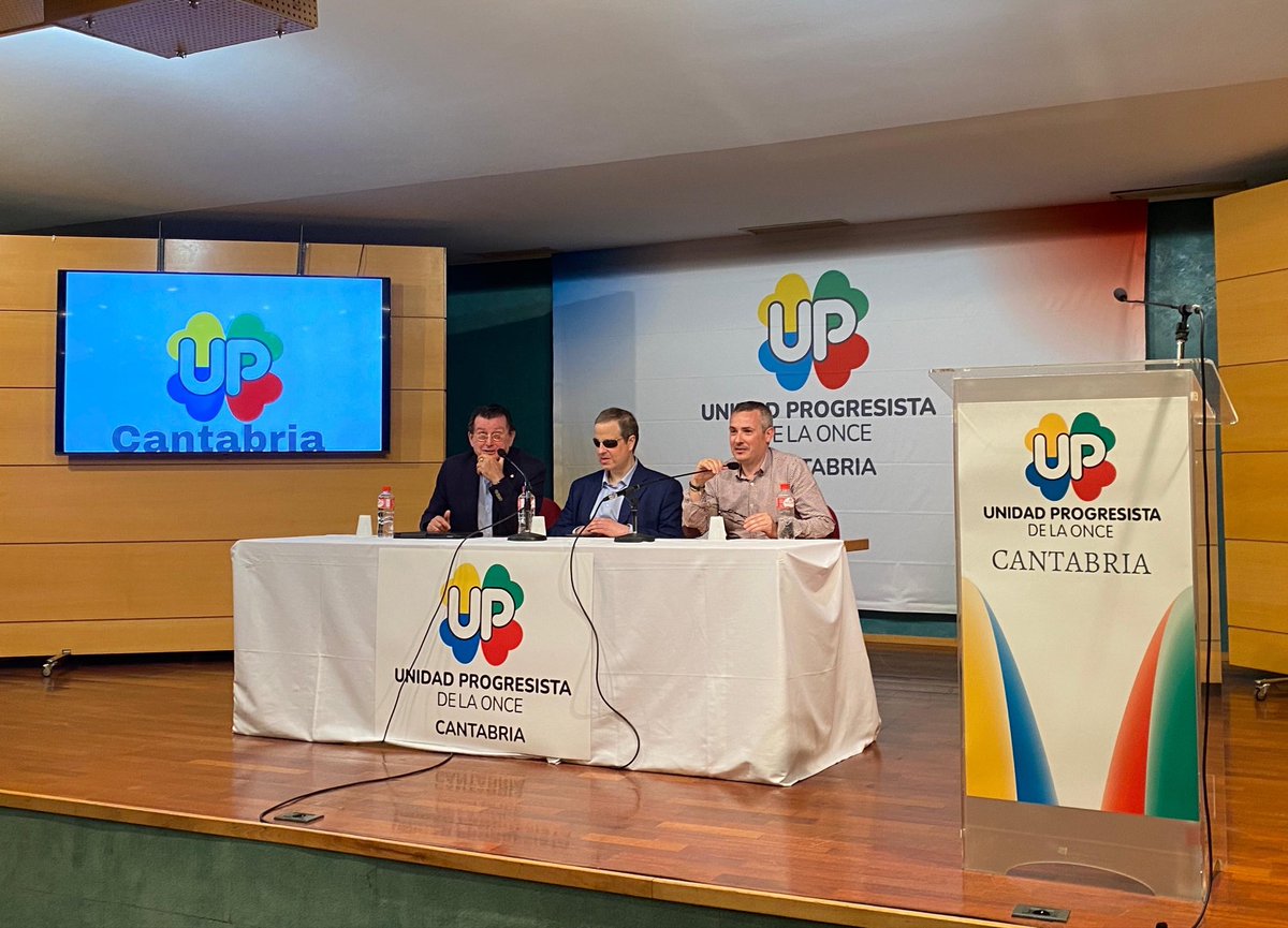 UP_ONCE's tweet photo. Este sábado se celebró la asamblea de UP Cantabria con la asistencia del director general de la ONCE, Ángel Sánchez. Tras un encuentro con gran participación, las personas asistentes disfrutaron de un aperitivo. #SomosdeUP https://t.co/GFaFUgU7IV