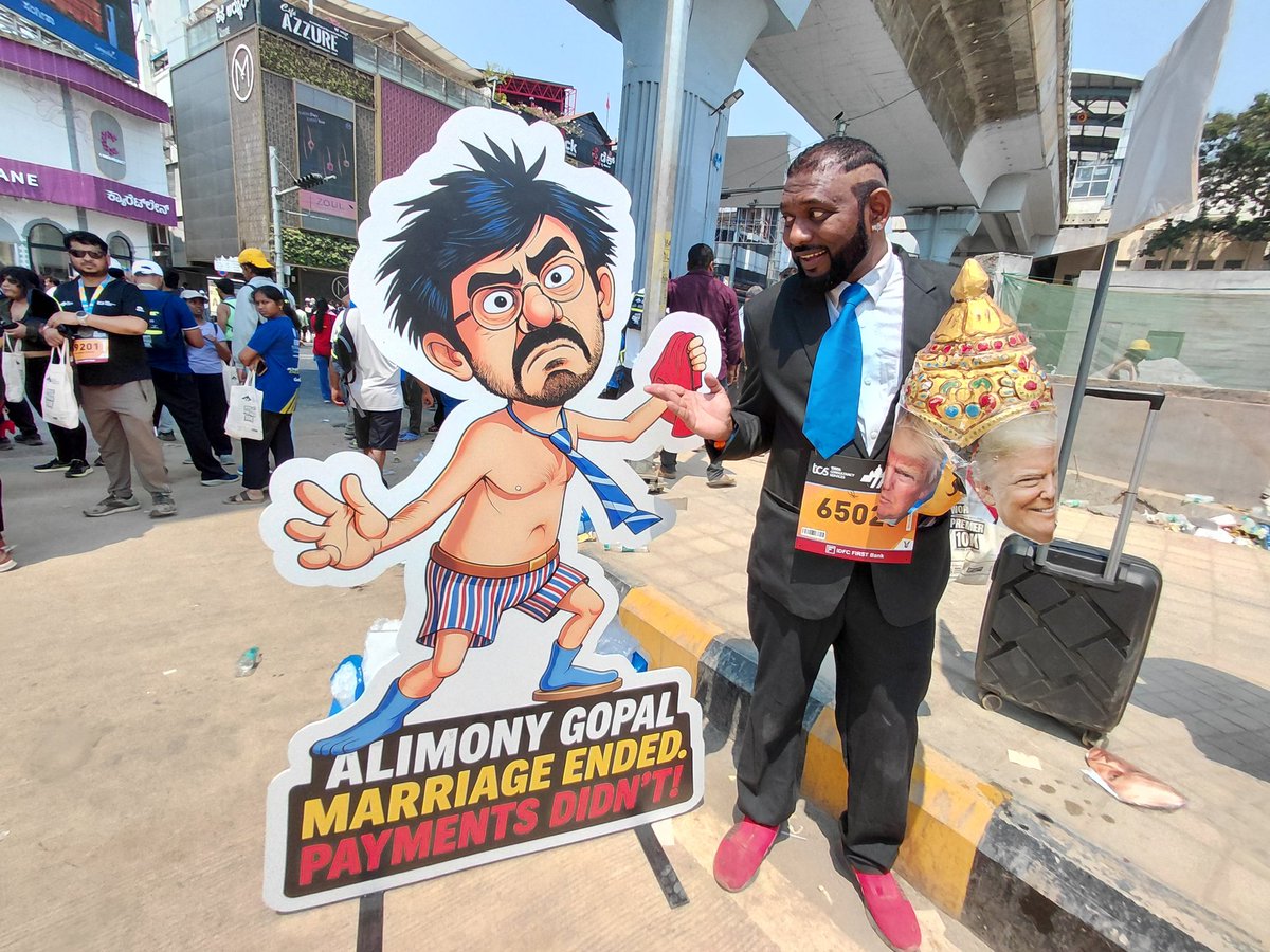IsserHarrel's tweet photo. @TCSWorld10K @redbull @realsiff @realDonaldTrump representative is also surprised at the condition of #AlimonyLaws in India.
@realDonaldTrump stands with #AlimonyGopal at @TCSWorld10K https://t.co/O2VFJHEKgp