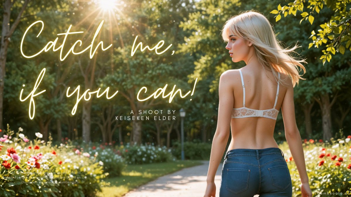 DKDaily69's tweet image. Golden Sasha brings spring to life in a sunlit park, bare, bold, and free. New shoot 'Catch Me If You Can' is live. Celebrate the season with her now: dumbkoala.art/shoots/catch-m… #SpringVibes #OutdoorPlay #GoldenSasha #SunlitShoot #AdultArt