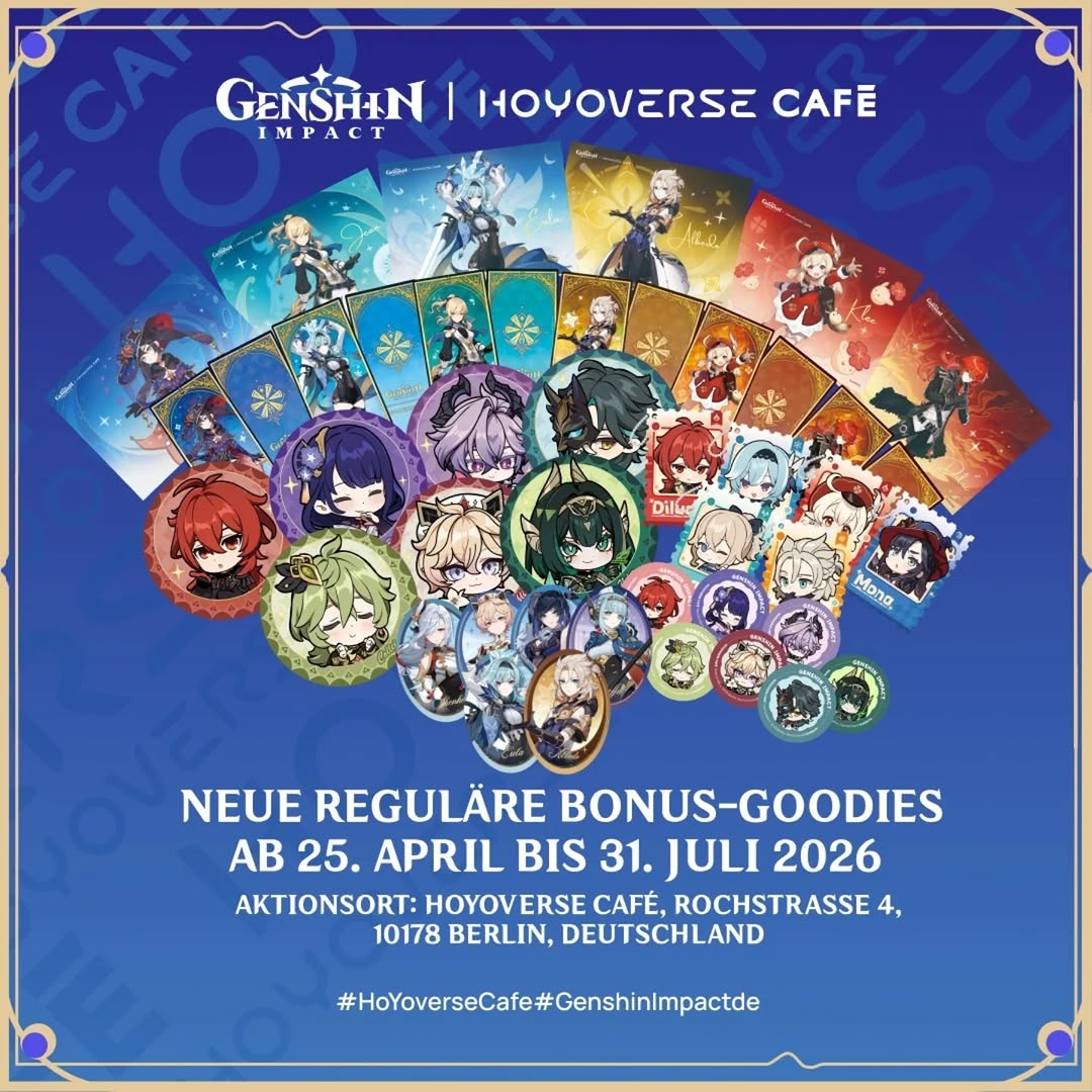 HoYoverse Café Berlinで『原神』最新グッズが2026年4月25日より登場