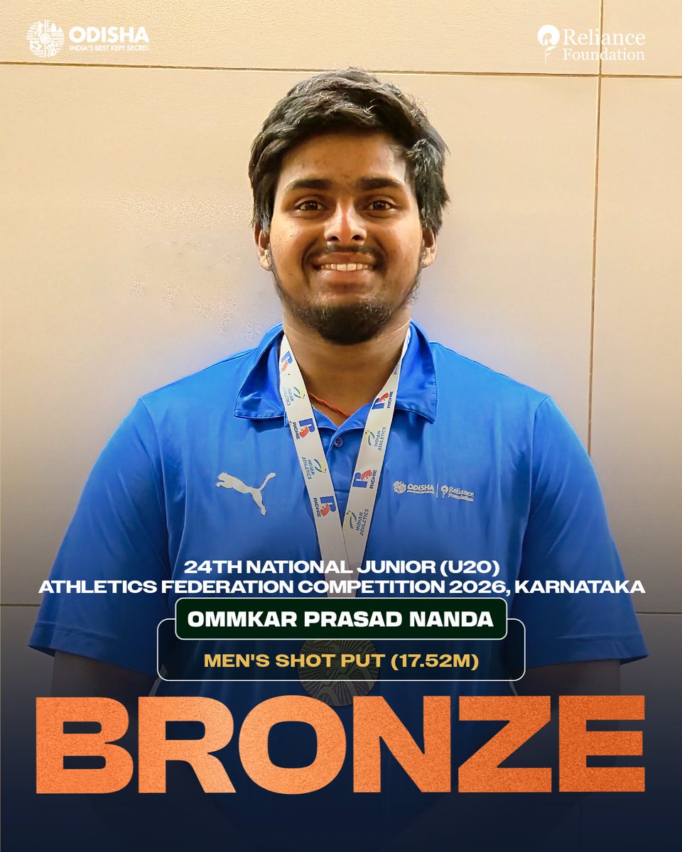 RFYouthSports's tweet image. Day 2 🟰 2 more medals 🤩

RF athletes Ommkar Prasad Nanda &amp;amp; Fasalul Haque take home 🥉 at the 24th National Junior (U20) Athletics Federation Competition 2026 in Karnataka.

#RFSports #LetsPlay #RFAthletes