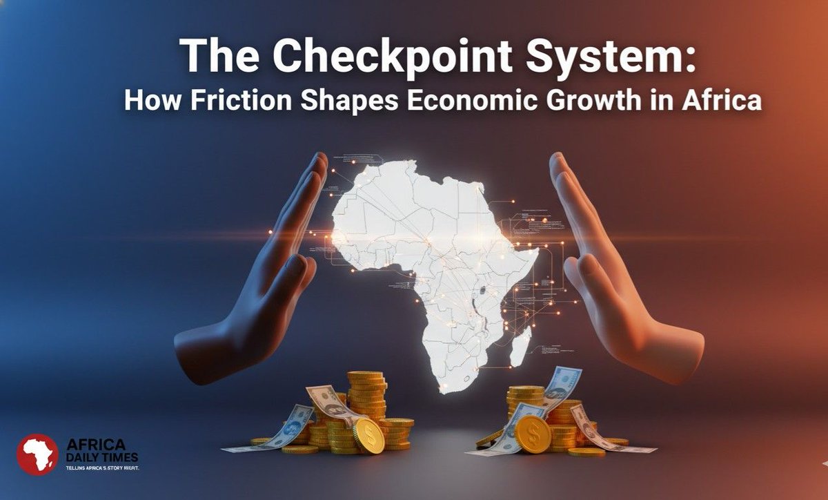 JohnYool1's tweet photo. The Checkpoint System: How Friction Shapes Economic Growth in Africa 
Checkpoint systems slow African economic growth. Reduce friction to unlock value. Encourage compliance evasion.
Full article: https://t.co/Z5peNHmC0s
#Africa #digitaleconomy #checkpoints https://t.co/O8Q6Is90km