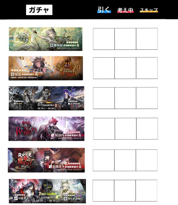 앙딱정해드림
내스티:님이지금이캐릭이뭐하는캔지모르면평생쓸일없음
티티:무난한캐스터 인프라가좋음
왕:왜사긴지모르겟는데써보면엥?사기임
삼첸:일단뽑아둬봐언젠간쓸듯
벨로네:쓸일없음
가지마:자동덱을사랑한다면필수 아니라면무난
켈시/클로저:안뽑는다고?너,,명일방주를하고있는게맞냐?