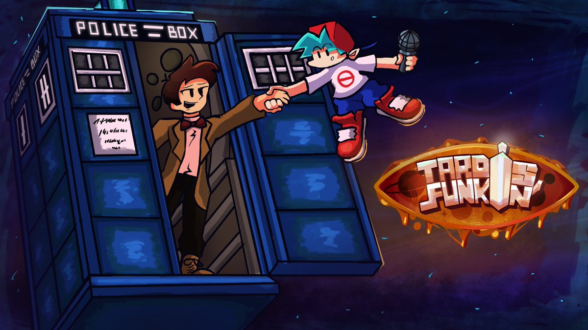 DelitPsd's tweet image. I drew a banner for the mod 
#FNF #DoctorWho
