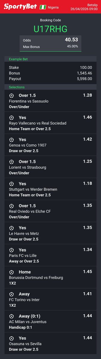 40 odds

U17RHG
