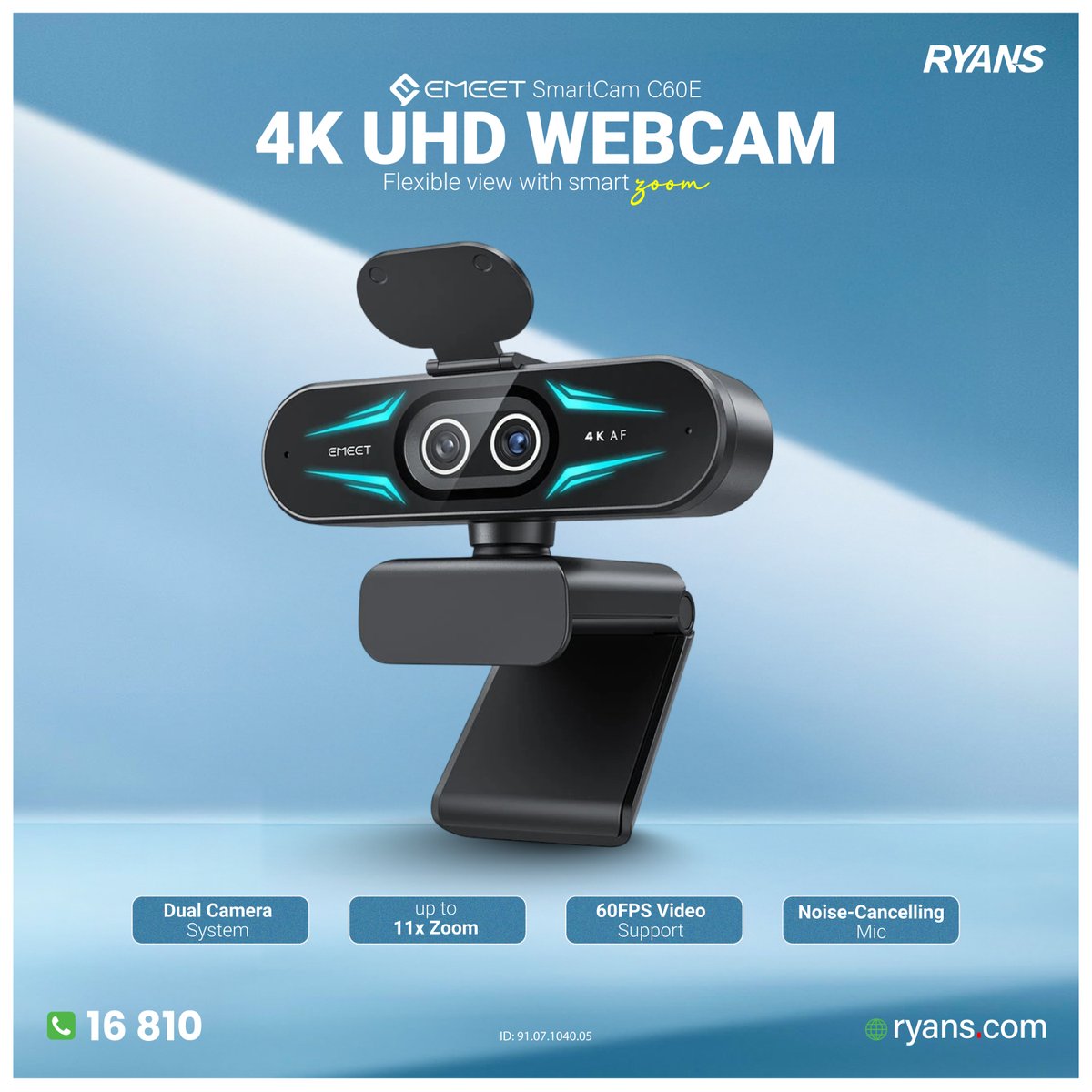 RyansComputers's tweet image. 🎥 EMEET SmartCam C60E ✨
4K dual camera, autofocus &amp;amp; up to 11x zoom with clear audio.
🛒 Order Now — ryans.com/emeet-smartcam…

#RyansComputers #EMEET #Webcam #VideoConference