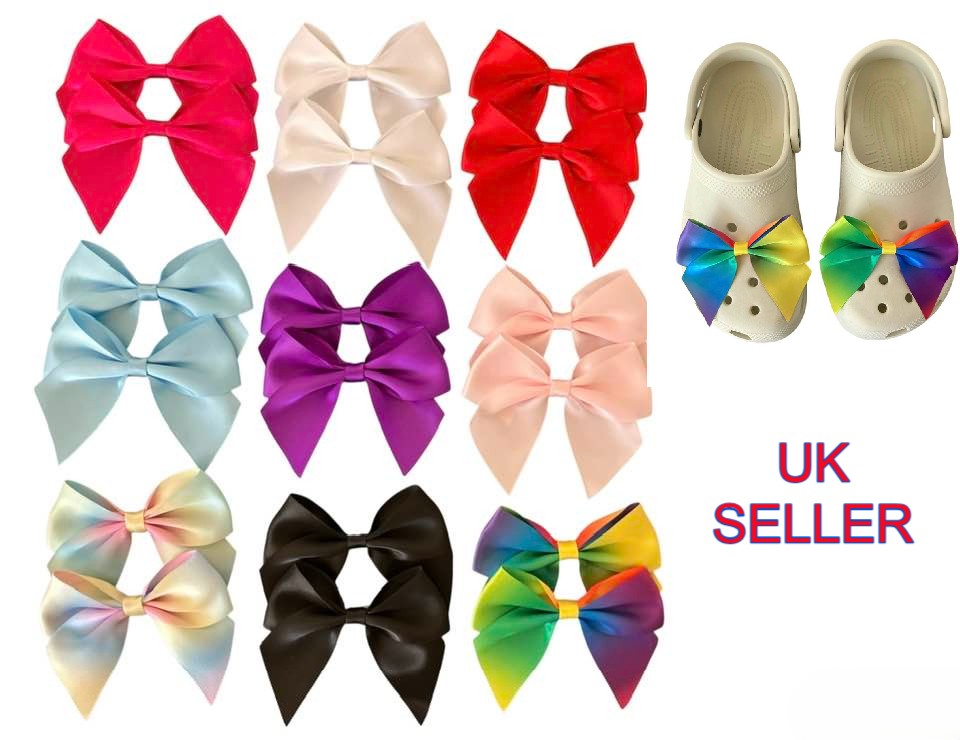 lindsey508's tweet image. Check out Pair of Large Sequin Bow Shoe Charms for Crocs Rainbow UK Seller 🇬🇧 ebay.us/m/jAi4Ln #eBay via @eBay_UK