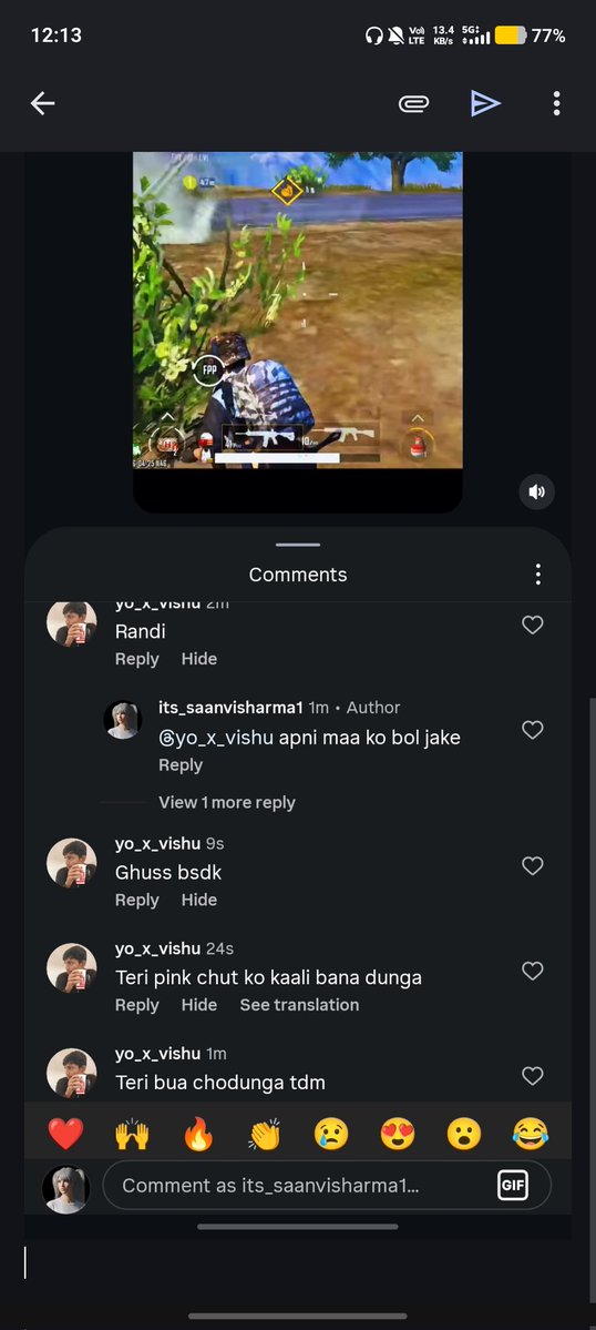 KmaxYoutub47961's tweet image. I post a reel on my Instagram account. This person comment on the reel and using abuse words and at all. 

#instagram #support