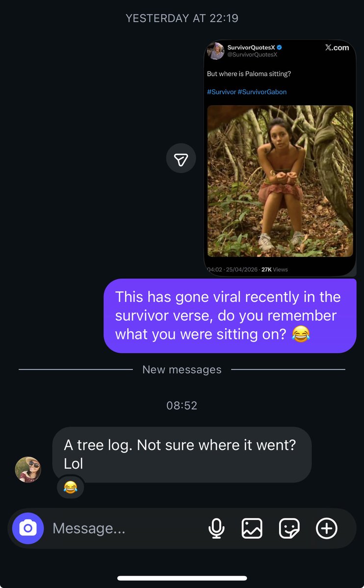 bbclips1's tweet photo. @SurvivorQuotesX I asked her and she responded! https://t.co/udWNUMI6qo