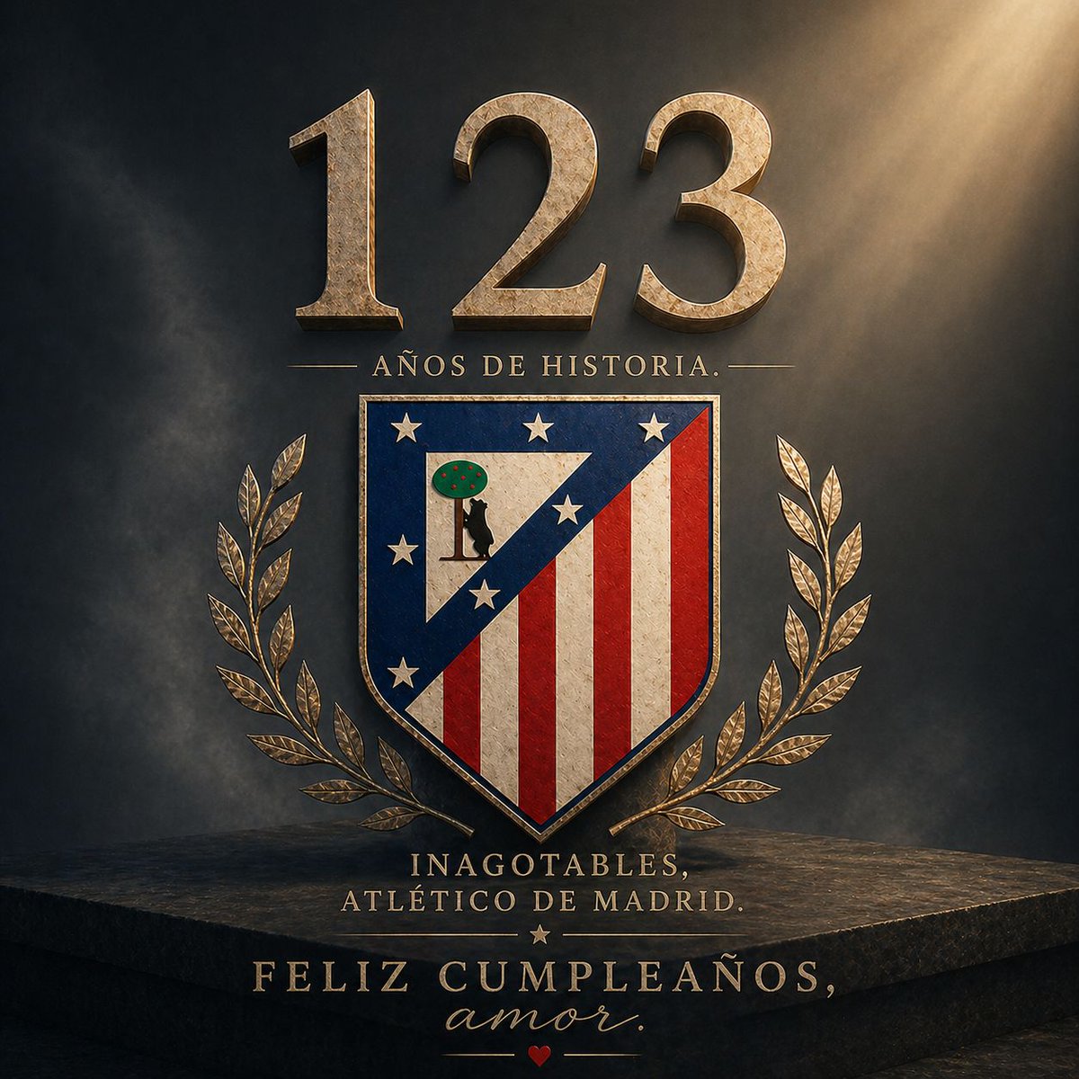Desde la Peña Alfredo Santaelena. 
Felicidades a tod@s los atletic@s por el 123 aniversario.
FORZÁ ATLETI SIEMPRE 🇦🇹 🇪🇸