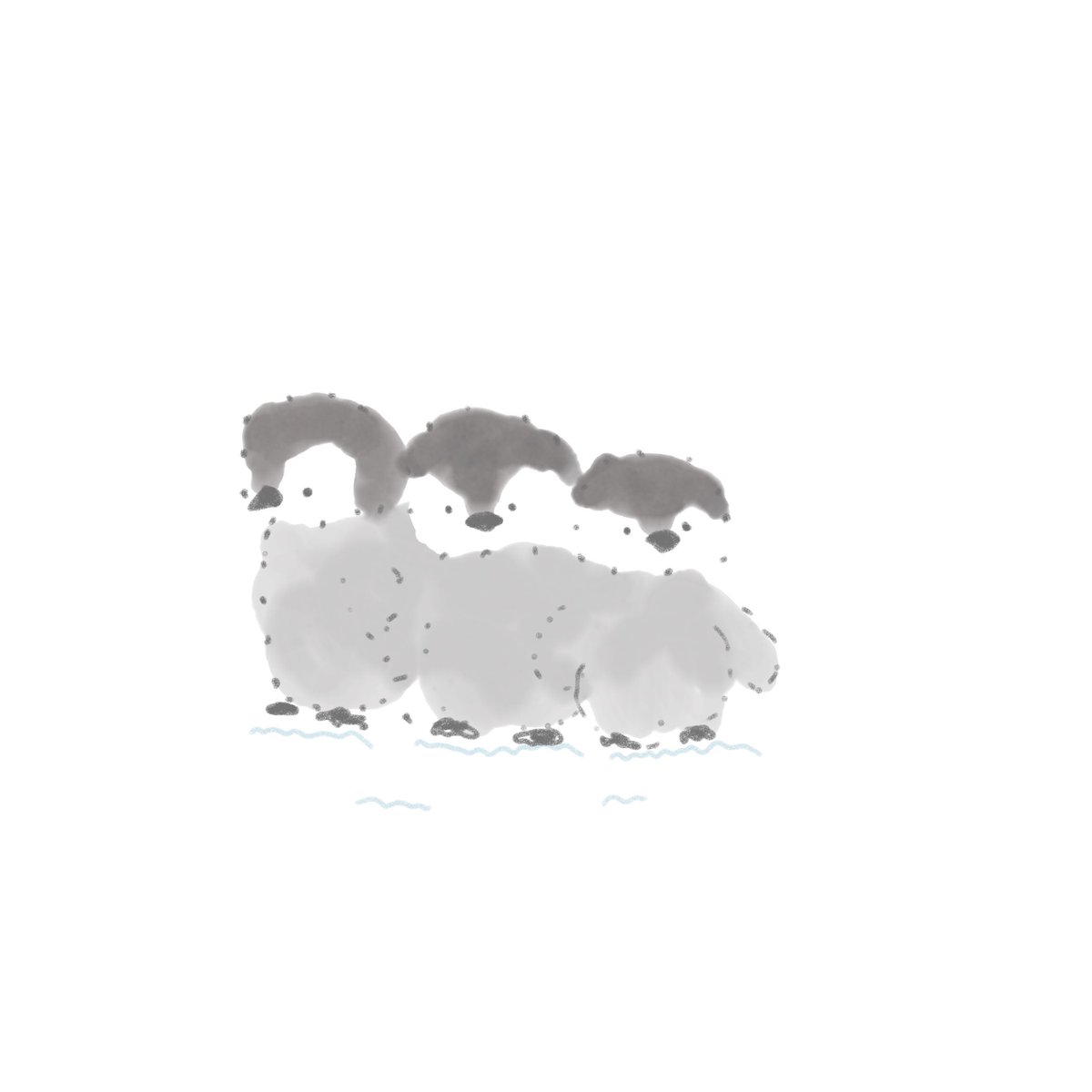 1日遅れですが…
ぽやぽやのペンギンの赤ちゃん🐧

#世界ペンギンの日
#ゆるいイラスト　#illustration