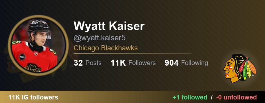 NHLFollowTrack's tweet image. 👉 wyatt.kaiser5 (Wyatt Kaiser) started following 1 and unfollowed 0:

✅ ryotnelson (ryotnelson)
🔗 instagram.com/ryotnelson

#Blackhawks #NHL