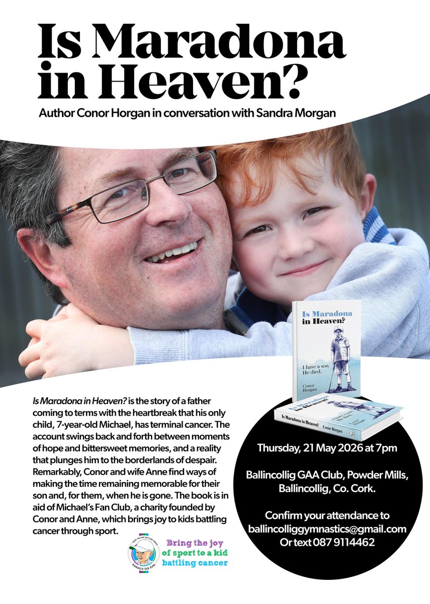 MichaelsFa6303's tweet photo. Very grateful to our good friend Sandra Morgan for organising our book event in Cork next month and to @BallincolligGAA for hosting. All welcome - looking forward to meeting up with old friends and new in the Rebel County! https://t.co/RB5lWcf8b5