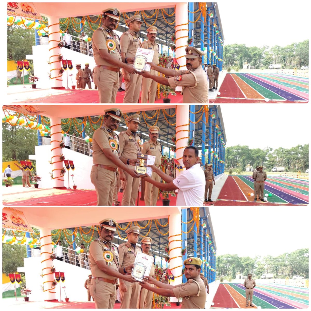 shravastipolice's tweet image. माननीय मुख्य अतिथि #DIG महोदय श्री प्रदीप गुप्ता व #SP_Shravasti श्री राहुल भाटी ने पुलिस लाइन में रिक्रूट आरक्षी नागरिक पुलिस दीक्षांत समारोह परेड में प्रशिक्षण में उत्कृष्ट  योगदान पर उ0नि0 फिरतू यादव, मुख्य आरक्षी नसीम व आरक्षी राहुल कुमार को सम्मानित किया।  
#UPPolice